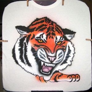 COPY - TIGER HEAD Airbrushed T-shirt Custom Made to Order